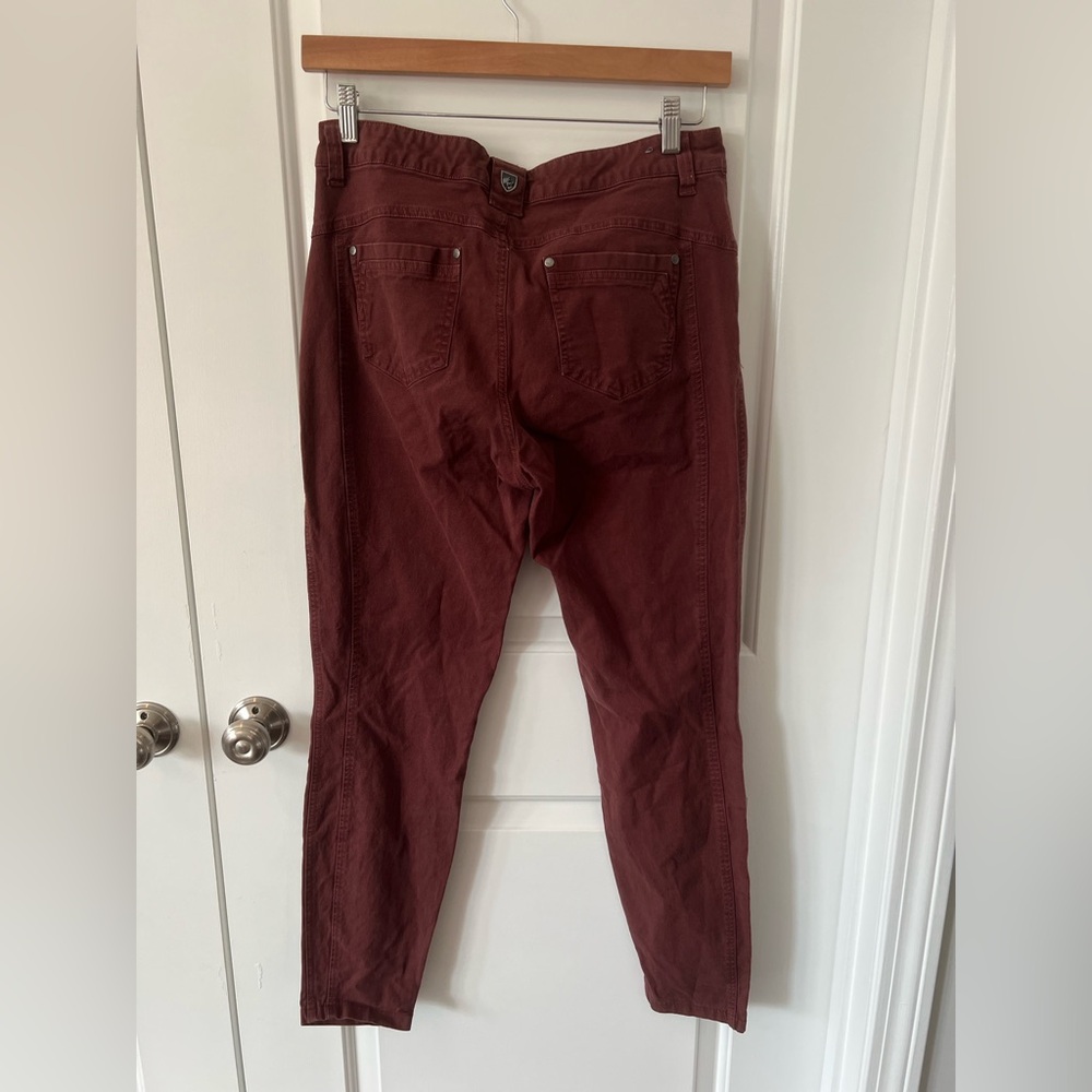 Kuhl Brooke Skinny Pants Red Currant Stretch Tapered Leg Outdoor Size 12 - Picture 2 of 6
